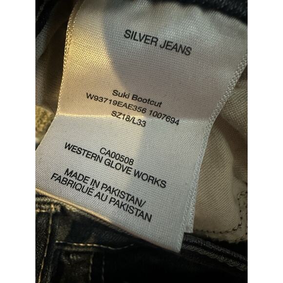 Silver Jeans Suki Bootcut Denim Jeans Dark Wash Stretch Women's Plus Size 18 33L - Picture 11 of 11